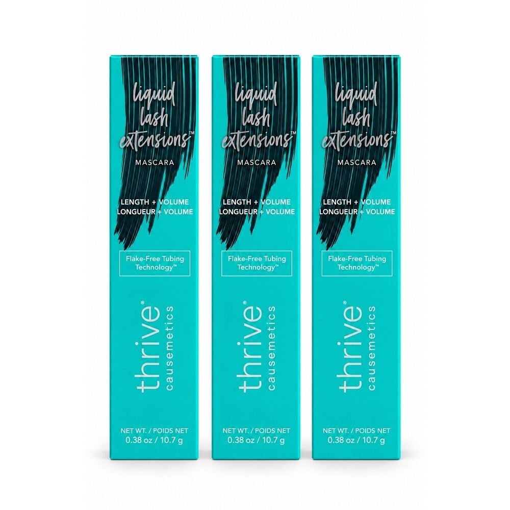 Thrive Liquid Lash Extensions Tubing Mascara Brynn Rich Black 0.38 oz 3 Pac